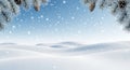 A serene winter landscape with snowcovered pine branches and falling snowflakes Royalty Free Stock Photo