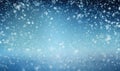 Serene winter scene with gentle snowflakes and ethereal bokeh against a deep blue sky. AI generative