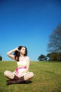 Serene woman in field Royalty Free Stock Photo