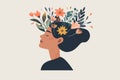 Serene Woman With Flowers in Her Hair Celebrating International Panic Day