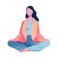 Serene women meditating in lotus position vector