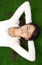 Serene young woman relaxing Royalty Free Stock Photo