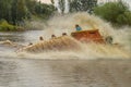 Serengeti-Park, Germany - 03 August 2017: Exciting extrem water attraction children and adults in amusement parks. Children and