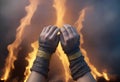 Serenity Amidst Flames: Bound Hands Surrender