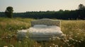 Serenity in Bloom: King-Sized Bed Nestled Amidst Wildflower Meadow