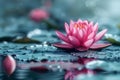 Serenity Bloom: A Lotus\'s Reflection of Inner Peace. Concept Self-Care, Mindfulness, Mental Wellbeing, Meditation Practices,