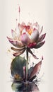 Serenity in Bloom: Watercolor Painting of a Lotus Flower