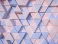 Serenity Blue and Rose Quartz abstract 3d triangle background