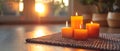 Serenity Glow: Meditation Bliss with Warm Candlelight. Concept Meditation, Candlelight, Serenity,