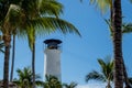 Serenity Illuminated: Great Stirrup Cay\'s Lighthouse in the Bahamas, A Coastal Marvel on a Picture-Perfect Day Royalty Free Stock Photo