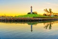 Serenity at Lions Lighthouse Hill: Long Beach Waterfront Royalty Free Stock Photo