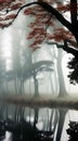 Serenity of a Misty Morning illustration Artificial Intelligence artwork generated