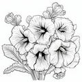 Serenity In Monochromatic: Flower Bouquet Coloring Page