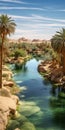 Serenity Of The Oasis: Captivating Palm Trees In Uhd Image