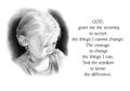 Serenity Prayer with Pencil Drawing of Girl