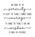 Serenity prayer short form.