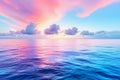 Serenity at Sea Captivating Sunset Colors Over Tranquil Waters Royalty Free Stock Photo