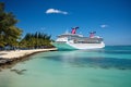 Serenity at Sea: Majestic Cruise Ship Sailing through Turquoise Waters