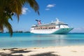 Serenity at Sea: Majestic Cruise Ship Sailing through Turquoise Waters