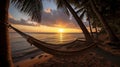 Serenity by the Shore: Sunset Bliss in a Caribbean Hammock