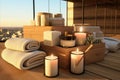 Serenity Spa. Tranquil Environment with Candles, Oils, and Bath Salts for Relaxation