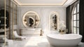 Serenity in Style - The Art of Crafting a Luxurious and Tranquil Bathroom Space. Generative AI