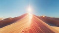 Serenity at Sunrise over Golden Desert Dunes. Royalty Free Stock Photo