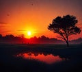 Serenity Sunset: Breathtaking Sunset Photography Royalty Free Stock Photo