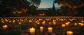 Serenity at Twilight: Candlelight Vigil in the Park. Concept Twilight Photoshoot, Candlelight