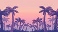 Serenity at Twilight: Palm Silhouettes Against Tranquil Sunset Sky Royalty Free Stock Photo