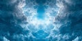 Serenity Unfolds As Ethereal Clouds Dance Across A Boundless Blue Canvas, Copy Space
