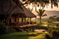 Serenity in the Wild: Safari Lodge Amidst Lush Greenery and Wildlife