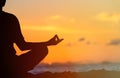 Serenity and yoga practicing at sunset Royalty Free Stock Photo