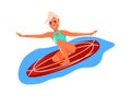 Girl with surfboard. Surfer