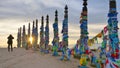 Serge posts on Olkhon Island Shaman Rock, Baikal sunset landscape view