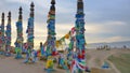 Serge posts on Olkhon Island Shaman Rock, Baikal sunset landscape view