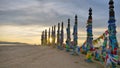 Serge posts on Olkhon Island Shaman Rock, Baikal sunset landscape view