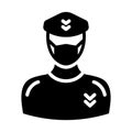 Sergeant Wearing mask Vector Icon which can easily modify or edit
