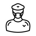 Sergeant Wearing mask Vector Icon which can easily modify or edit