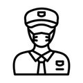 Sergeant Wearing mask Vector Icon which can easily modify or edit