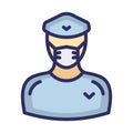 Sergeant Wearing mask Vector Icon which can easily modify or edit