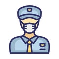 Sergeant Wearing mask Vector Icon which can easily modify or edit