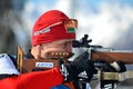 Sergey Balandin competes in IBU Regional Cup in Sochi Royalty Free Stock Photo