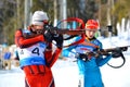 Sergey Bocharnikov competes in IBU Regional Cup in Sochi Royalty Free Stock Photo