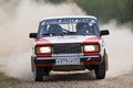 Sergey Petrov on Lada at Russian rally Royalty Free Stock Photo