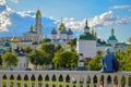 Man contemplates the Trinity-Sergius Lavra in Sergiev Posad Royalty Free Stock Photo