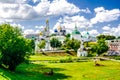 Beautiful scenic view of old city of Sergiev Posad in summer. Scenery of Trinity Lavra, St Sergius monasteryn.