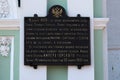 SERGIEV POSAD, RUSSIA - SEPTEMBER, 09, 2018: an information Board about the heroism of the Russian peasants