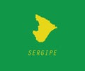 Sergipe outline map Brazil state region