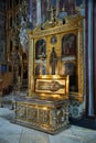 Relics of St. Innocent of Alaska and Icon of St. Sergius of Radonezh Royalty Free Stock Photo